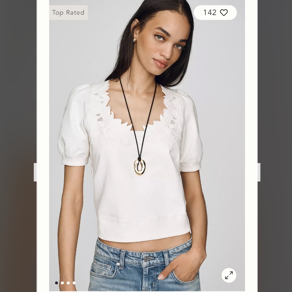 Anthropologie Deco Crop Pullover